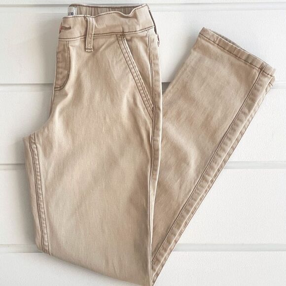 Abercrombie Kids Khaki Tan Skinny Pull On Faux Button Casual Pants 9/10 - Picture 4 of 11